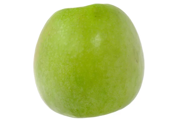 Zielone Jabłko Białym Tle Ścieżkami — Zdjęcie stockowe