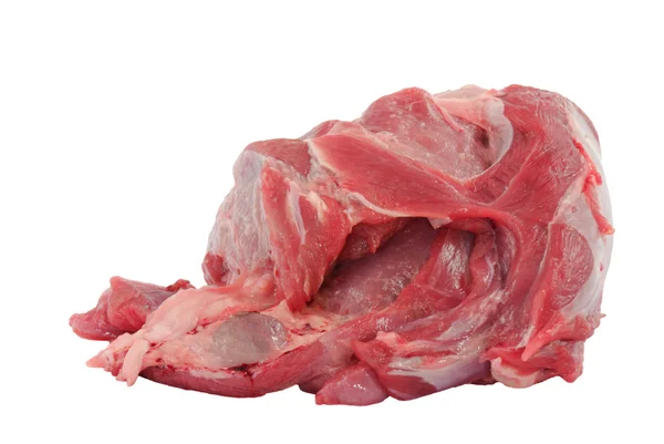 Egy Darab Hús Bárány Elszigetelt Fehér Background — Stock Fotó