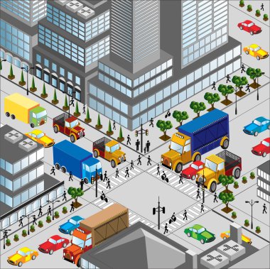 Crossing of city clipart