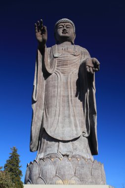 A statue of big Buddha in Ushiku clipart