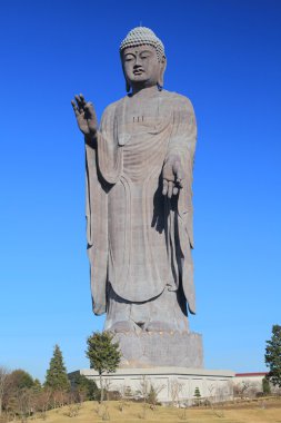 A statue of big Buddha in Ushiku clipart