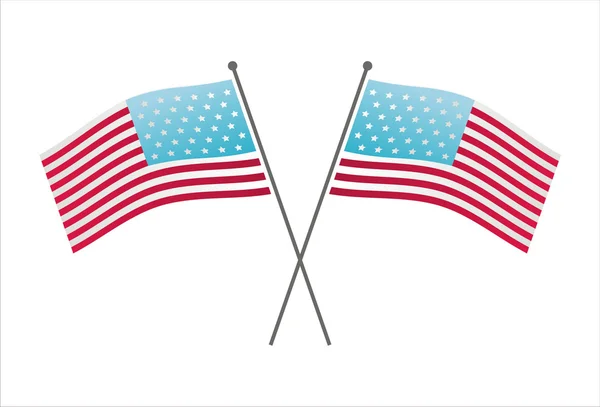Amerikanische Flaggen — Stockvektor