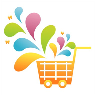 Basket with splash clipart