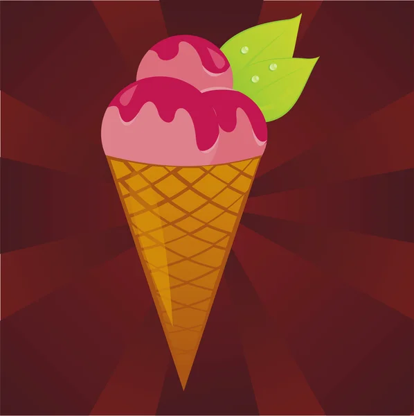 Jahodová zmrzlina — Stockový vektor
