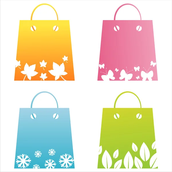 Mevsimlik alışveriş torbaları — Stok Vektör