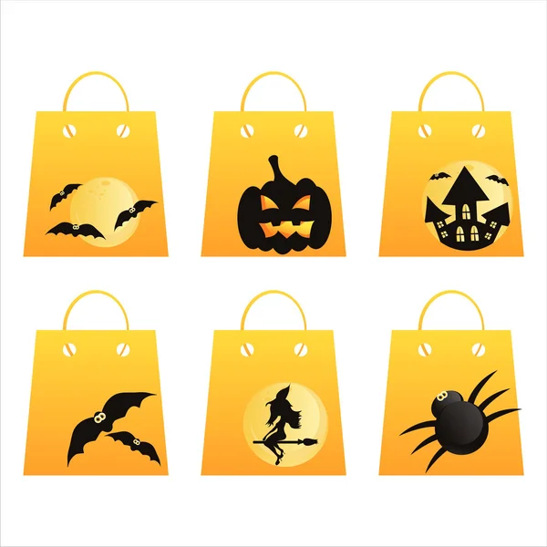 Halloween-Einkaufstüten — Stockvektor