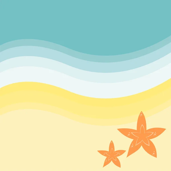 Sea stars on the beach — Stock Vector