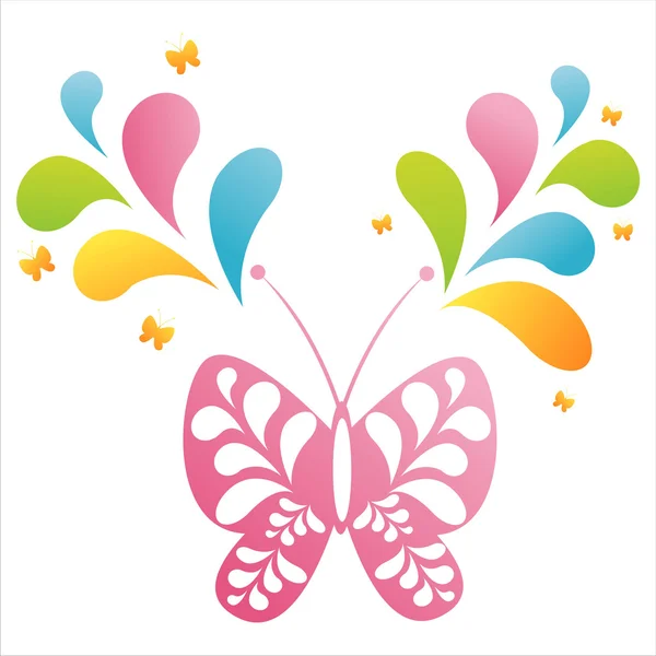 Motýl s logem — Stockový vektor