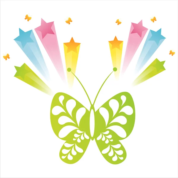 Papillon avec éclaboussures — Image vectorielle
