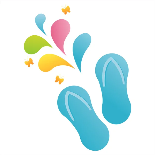 Flip flop papucs splash — Stock Vector