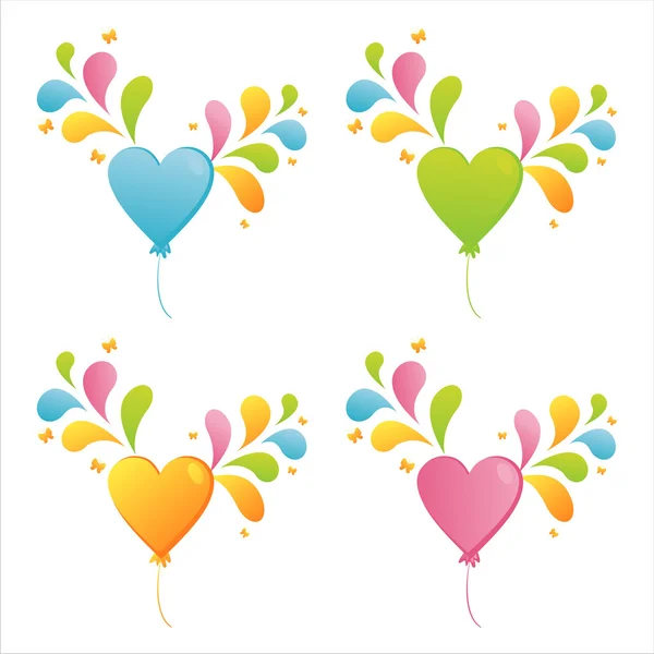 Ballonnen met spatten — Stockvector
