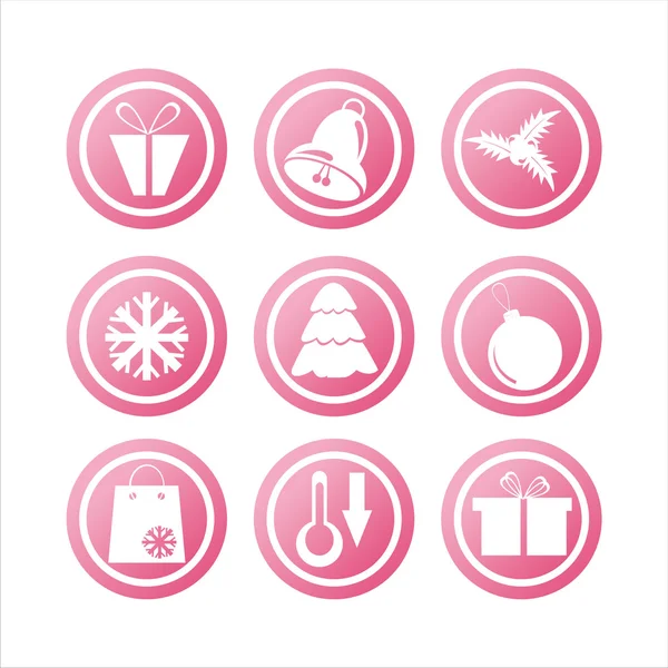 Růžové vánoční známky — Stockový vektor