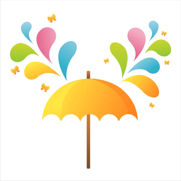 Parapluie avec éclaboussures — Image vectorielle