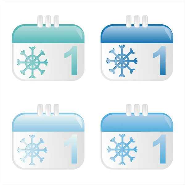 Vintern kalender ikoner — Stock vektor