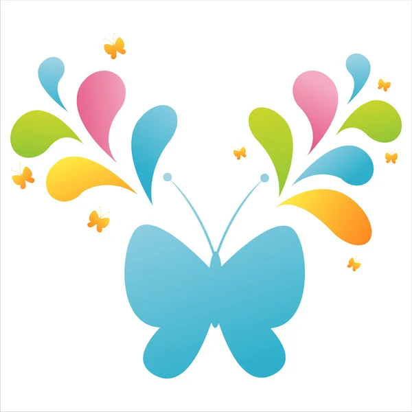 Farfalla con spruzzi — Vettoriale Stock