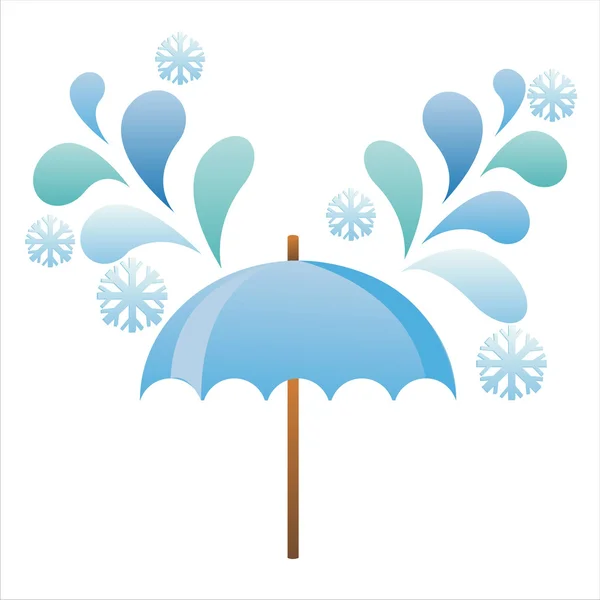 Deštník s sněhové vločky — Stockový vektor