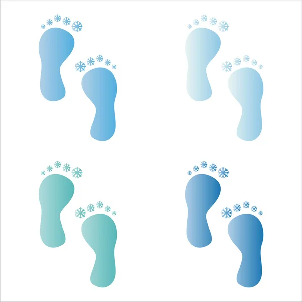 Winter foot steps — Stock Vector