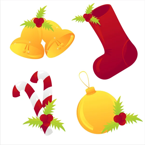 Hochglanz-Weihnachtssymbole — Stockvektor
