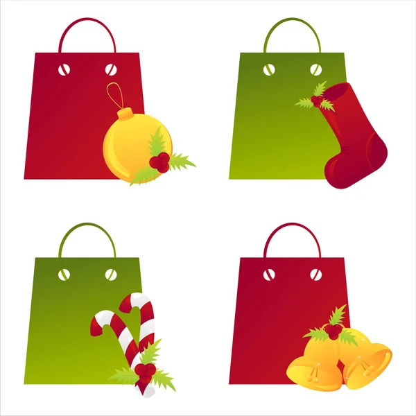 Christmas shopping bags — Stockvector