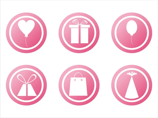 Pink birthday signs — Stock Vector