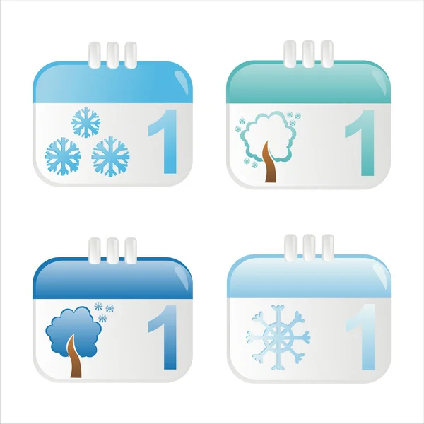 Iconos del calendario de invierno — Archivo Imágenes Vectoriales