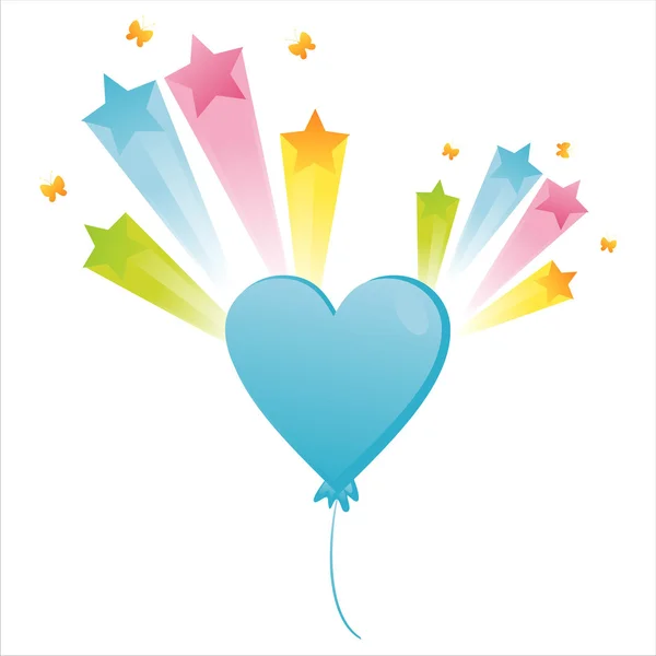 Balloon with star splash — Stock Vector
