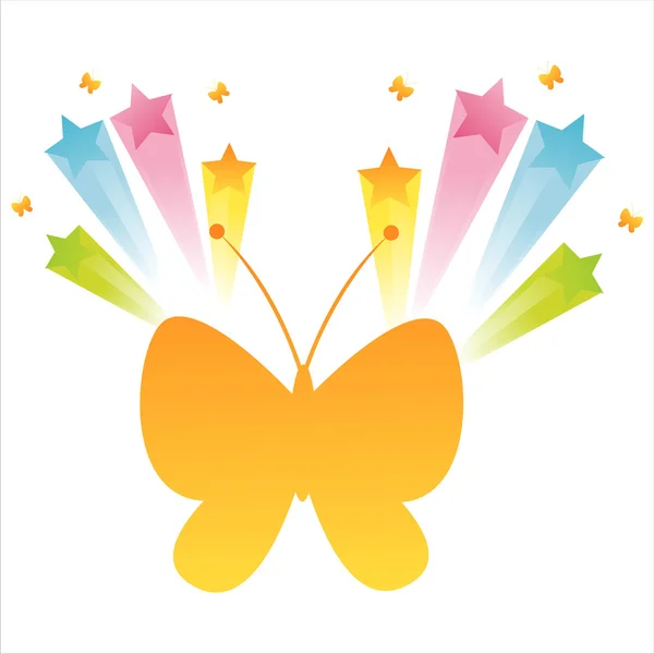 Butterfly met sterren splash — Stockvector