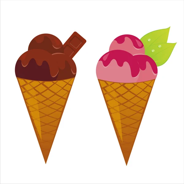 Set de 2 helados — Vector de stock