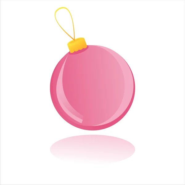 Roze bal van Kerstmis — Stockvector