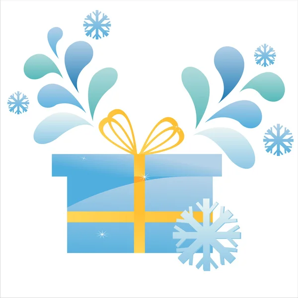 Winter gift with splash — Stock Vector