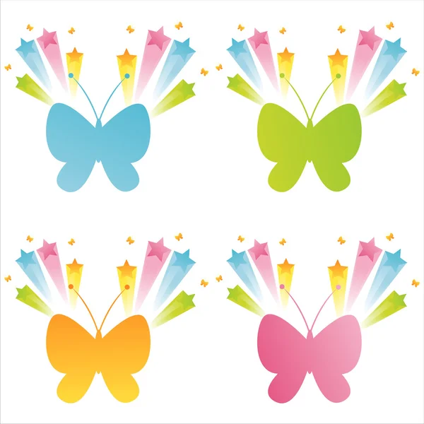 Butterflies with splashes — Stock Vector
