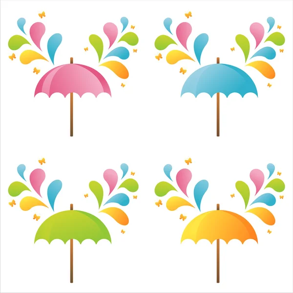 水しぶきと傘 — ストックベクタ