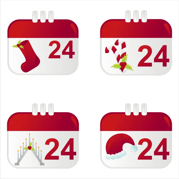 クリスマス カレンダー アイコン — ストックベクタ