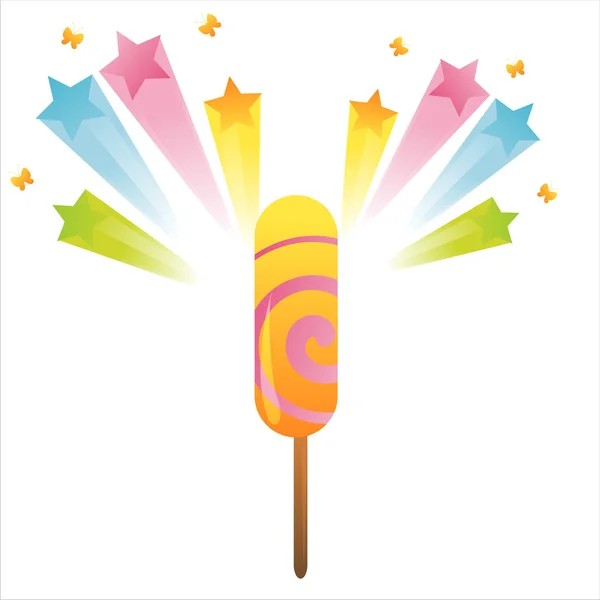 Lollipop with splash — Stock Vector