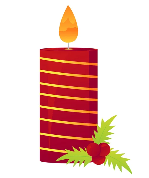 Vánoční svíčka s berry Vektorová Grafika
