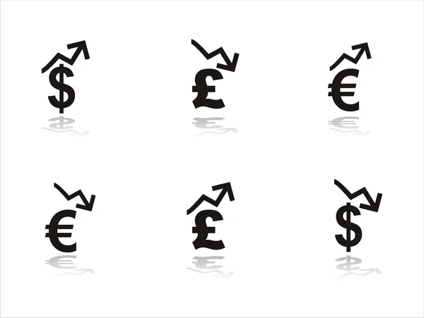Iconos de finanzas negras — Vector de stock