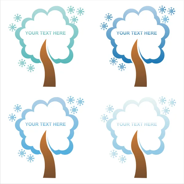 Molduras de árvores de inverno —  Vetores de Stock
