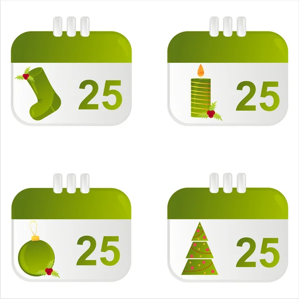 Christmas calendar icons — Stock Vector