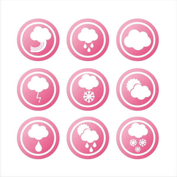 Pink weather signs — Stock Vector