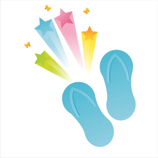 Flip flops with splash — Stock Vector