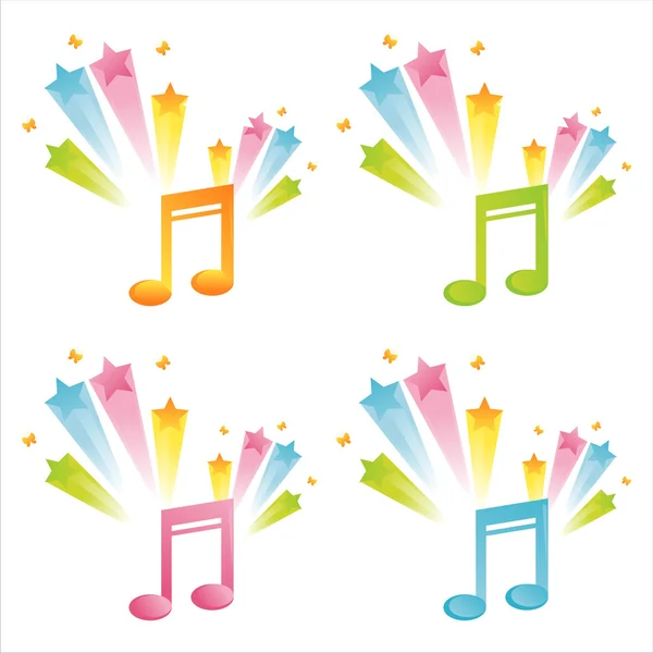 Musical notes with splashes — Stock Vector