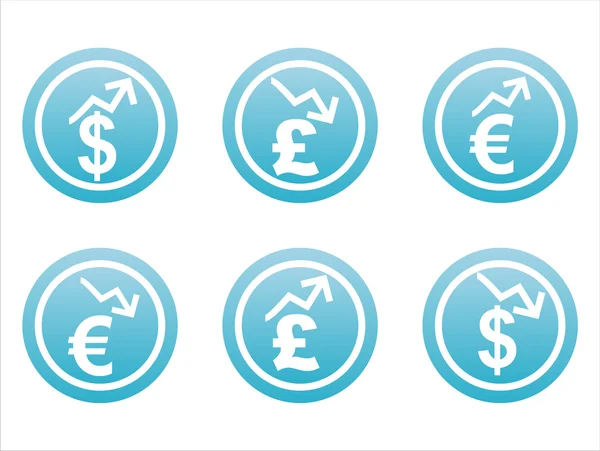 Синие финансовые знаки — стоковый вектор