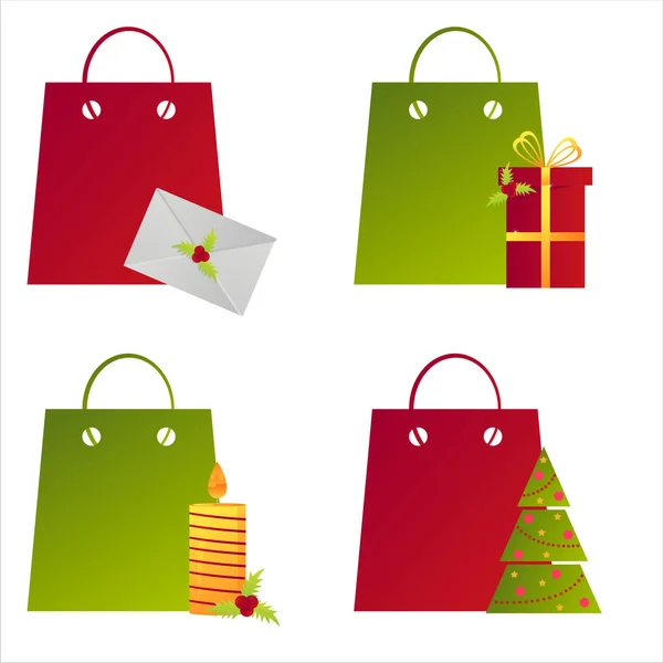 Sacos de compras de Natal — Vetor de Stock
