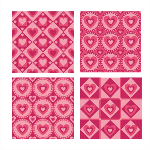 Cute hearts patterns — Stock Vector