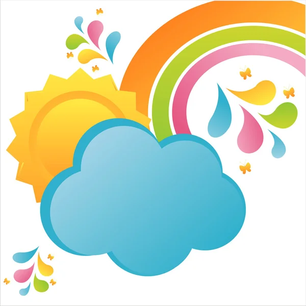 Fond nuage et soleil — Image vectorielle