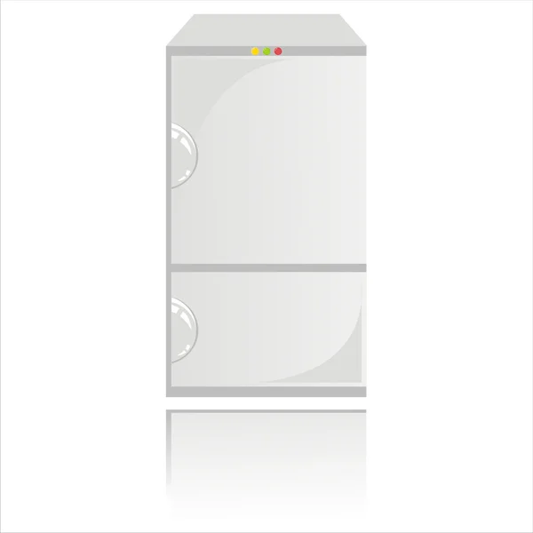 白で隔離される冷蔵庫 — ストックベクタ