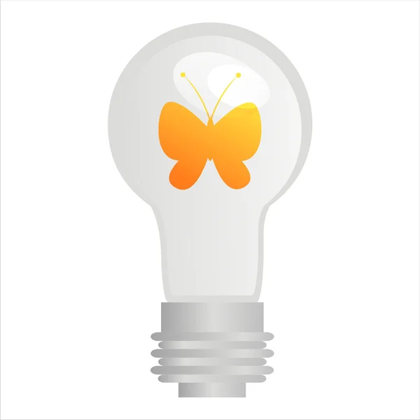 Eco lampa med fjäril — Stock vektor