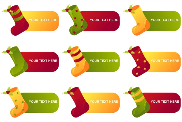 Vánoční ponožky nápisy — Stockový vektor