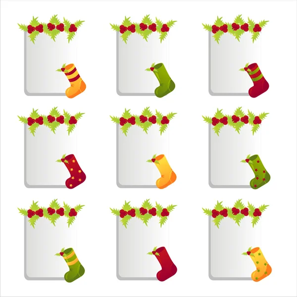 Natal meias molduras — Vetor de Stock