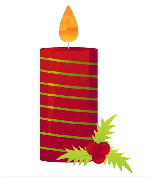 Christmas candle — Stock Vector